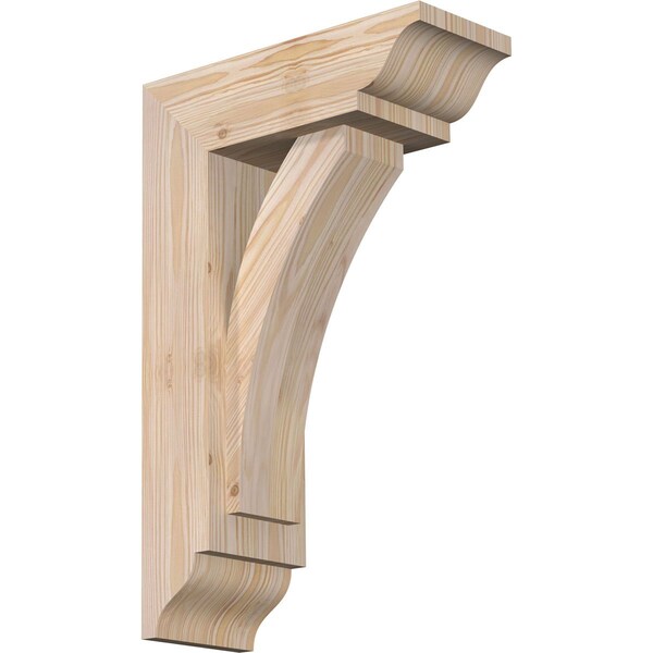 Ekena Millwork Thorton Traditional Smooth Bracket w/ Offset Brace, Douglas Fir, 5 1/2"W x 14"D x 22"H BKT0604X14X22THR01SDF - main